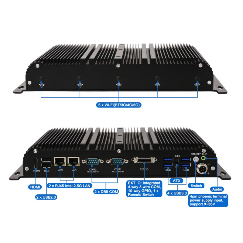 Fanless Industrial Pc Rs485 Core I7 - คอมพิวเตอร์อุตสาหกรรมแบบไร้พัดลม ทนทาน ใช้ซีพียู Core i7 1165G7