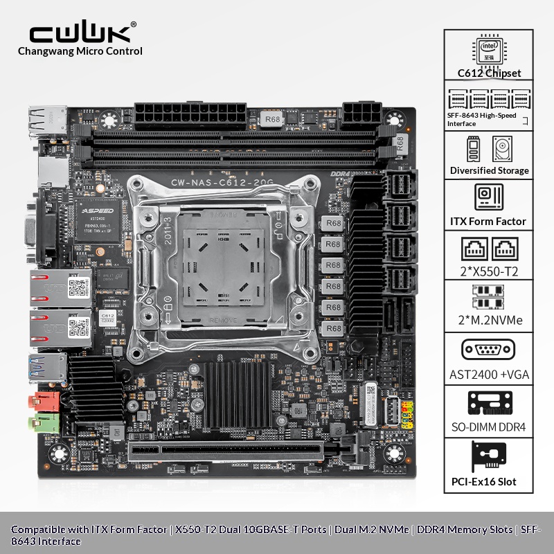 C612 LGA 2011-3 Xeon X99 เมนบอ - Nas Motherboard 8 Sata Mini Itx บทวิจารณ์และราคา