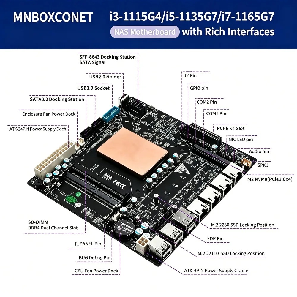 เมนบอร์ด ITX NAS พร้อม Intel C - Nas Motherboard 8 Sata Mini Itx บทวิจารณ์และราคา