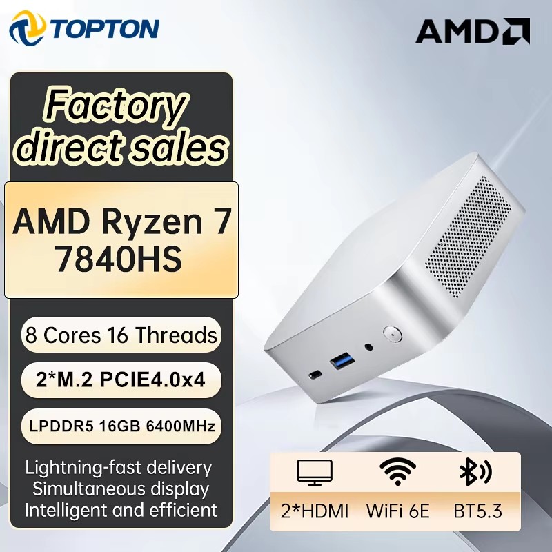 Topton มินิพีซีพกพาสำหรับเล่นเ - Amd Ryzen 7 7840Hs Mini Pc บทวิจารณ์และราคา